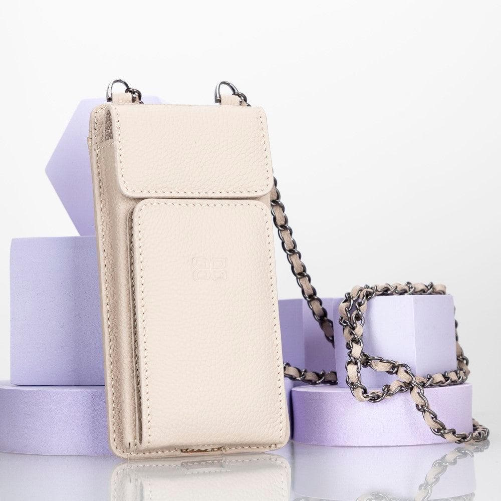 Avjin Shoulder Strap Genuine Leather Bag - Compatible with Phones up to 6.9" Mink