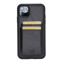 Bouletta Flexible Leather Back Cover With Card Holder for iPhone 11 Series iPhone 11 / Black Bouletta LTD