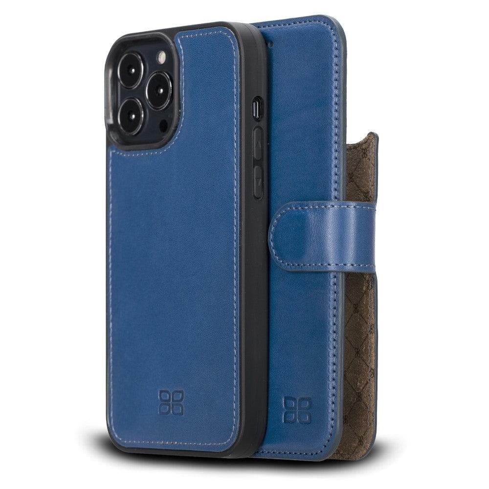 Limited Edition Apple iPhone 13 Pro Max and iPhone 13 Pro Detachable Leather Wallet Case Navy / iPhone 13 Pro Max 6.7" Bouletta LTD