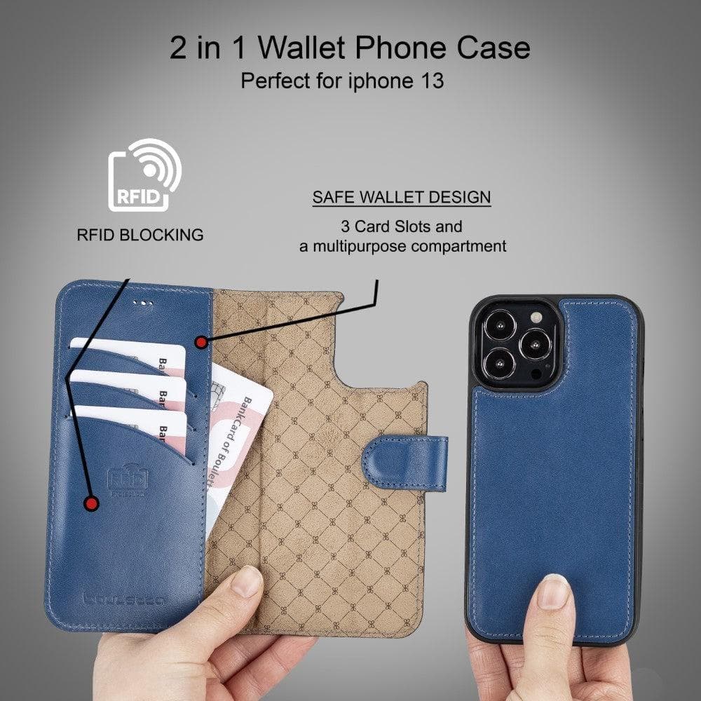 Limited Edition Apple iPhone 13 Pro Max and iPhone 13 Pro Detachable Leather Wallet Case Bouletta LTD