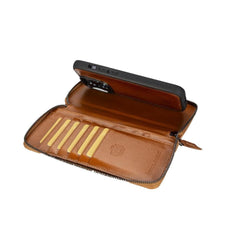 Apple iPhone 14 Series Detachable and Zipper Leather Wallet Case - PMW Bornbor