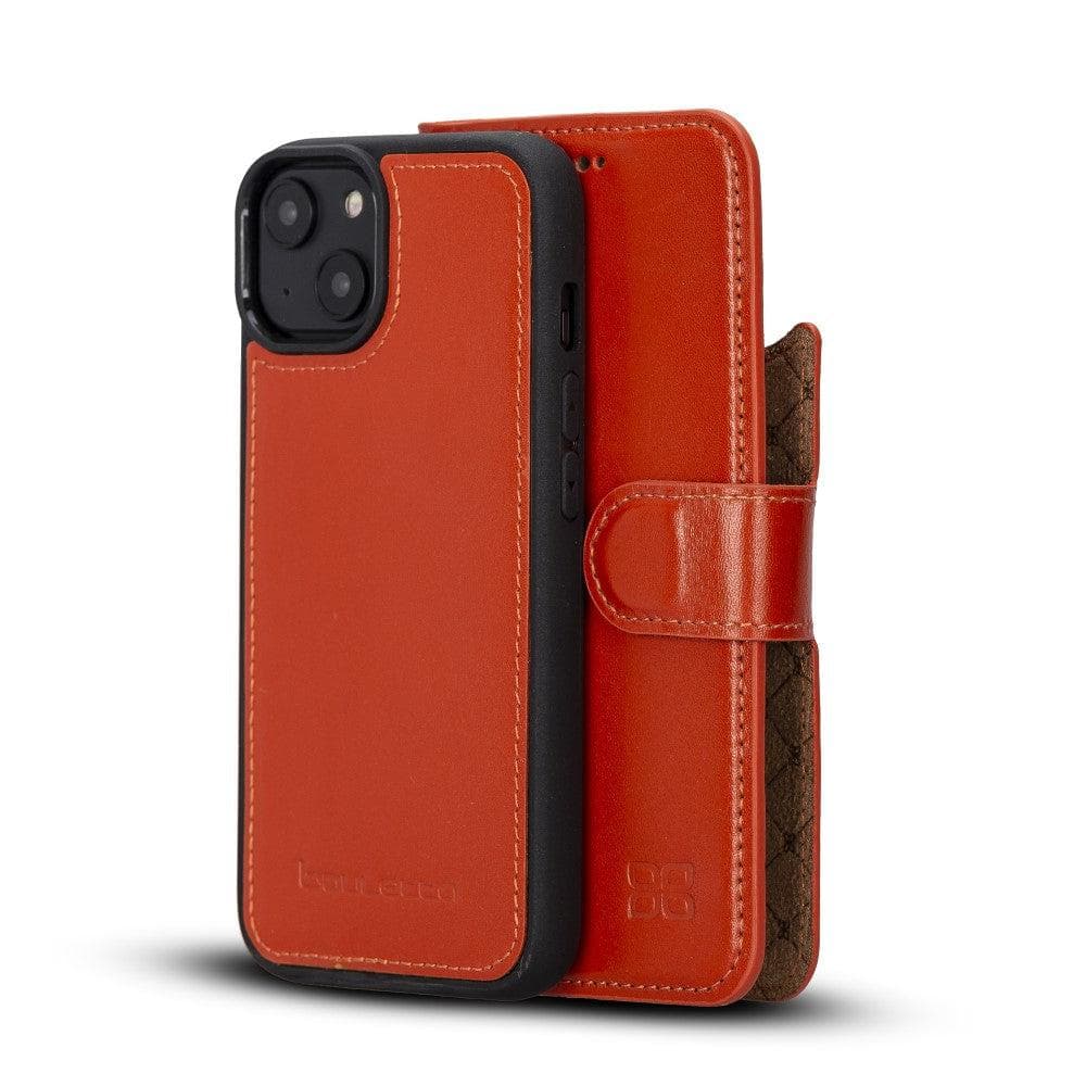 Apple iPhone 14 Series Detachable Leather Wallet Case Colorful - MW iPhone 14 Plus / Orange Bornbor