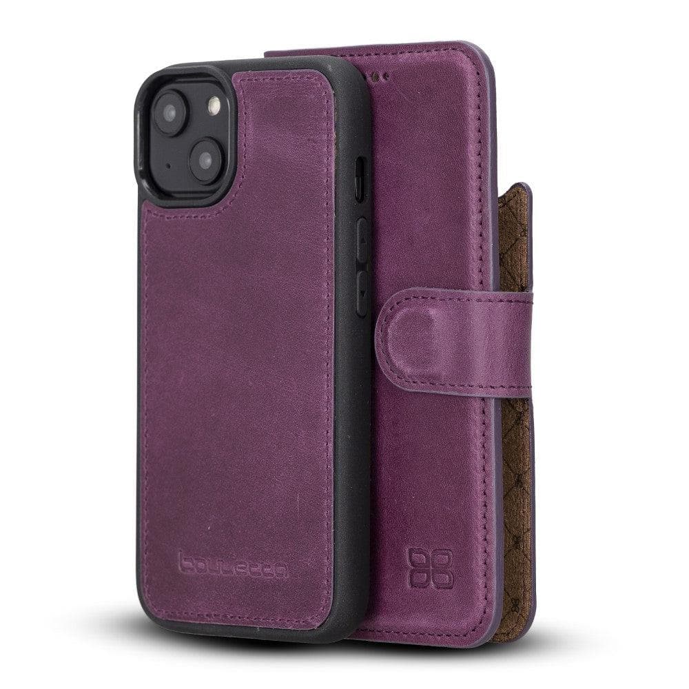 Apple iPhone 14 Series Detachable Leather Wallet Case Darker Color - MW iPhone 14 Plus / Purple Bornbor