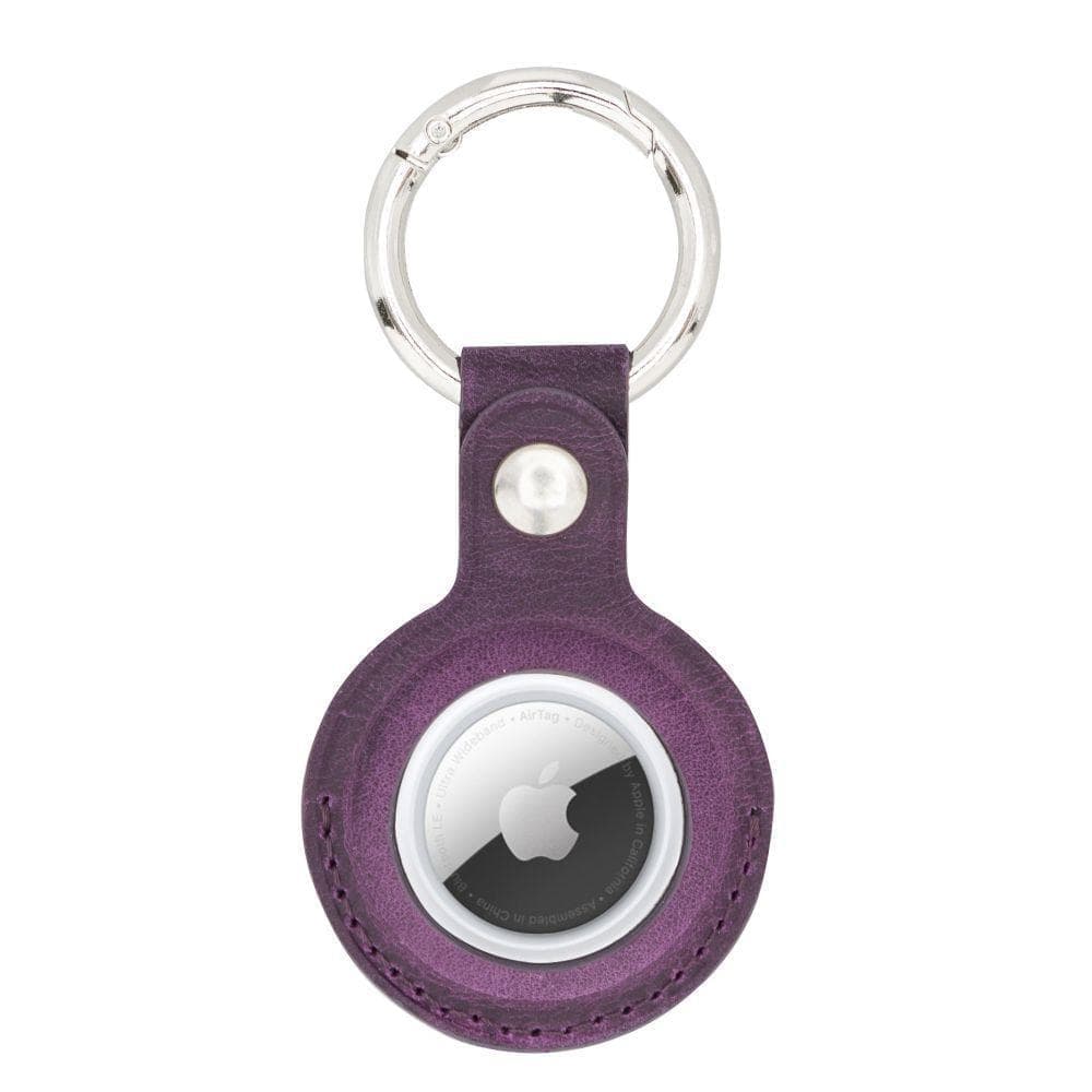 Arta Genuine Leather Keychain for Apple Airtag Crazy Purple Bouletta LTD