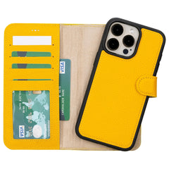 B2B - iPhone 15 Series Leather Wallet Case Yellow / iPhone 15 Pro Max Bouletta B2B