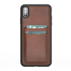 B2B - iPhone X Series Leather Flex Back Cover With Card Holder iPhone XS Max / Tan Bouletta