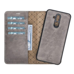 Huawei Mate 20 Lite Leather Magic Wallet Case Vegetal Gray Bornbor