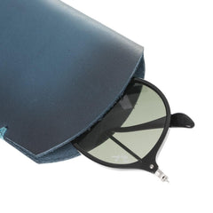 Leather Glasses Case Blue Bornbor