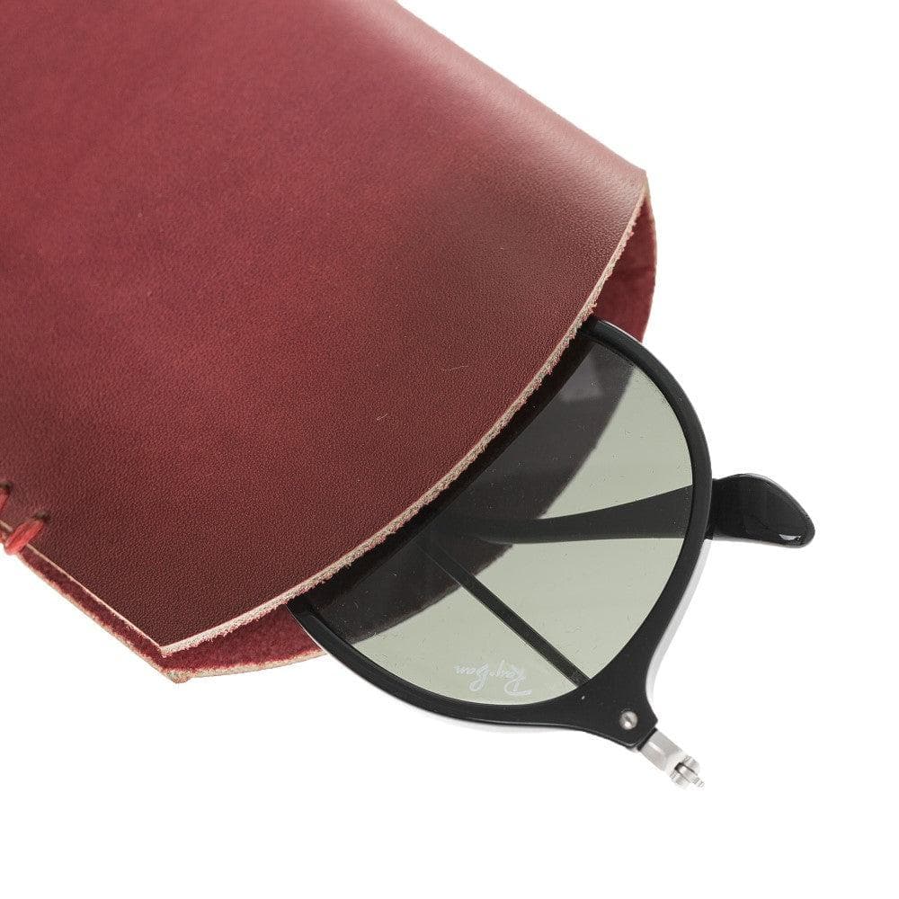 Leather Glasses Case Vegetal Red Bornbor