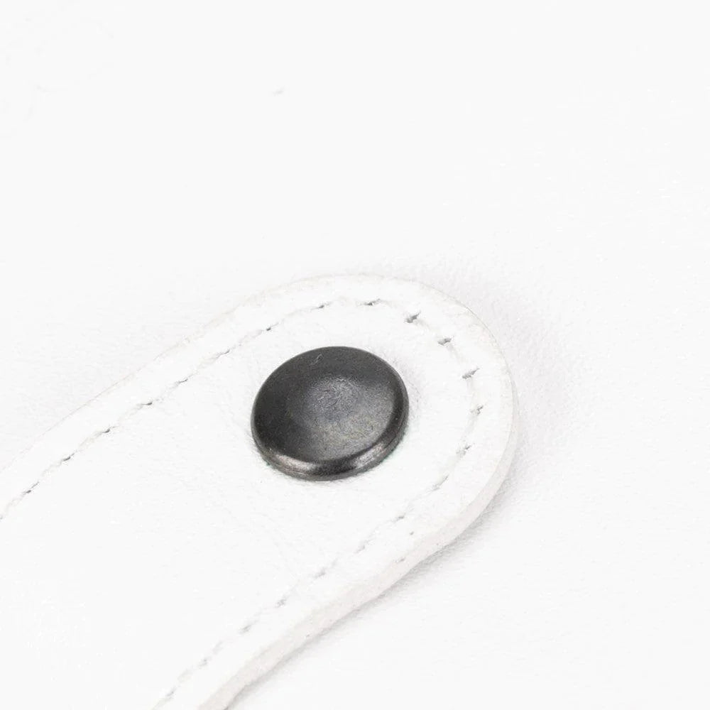 Leather Palertag Zip Mechanical Card Holder White Bouletta B2B