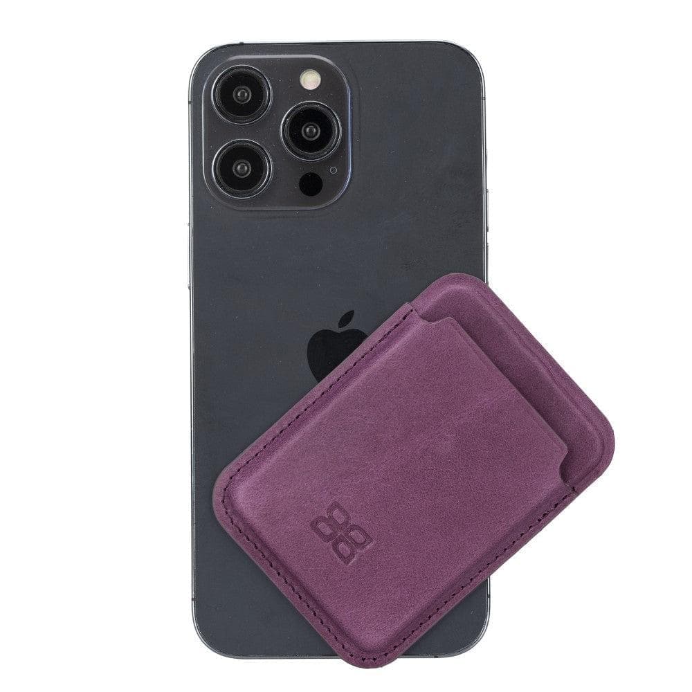 Maggy Magnetic Detachable Leather Card Holder for Back Covers Purple / Leather Bouletta B2B