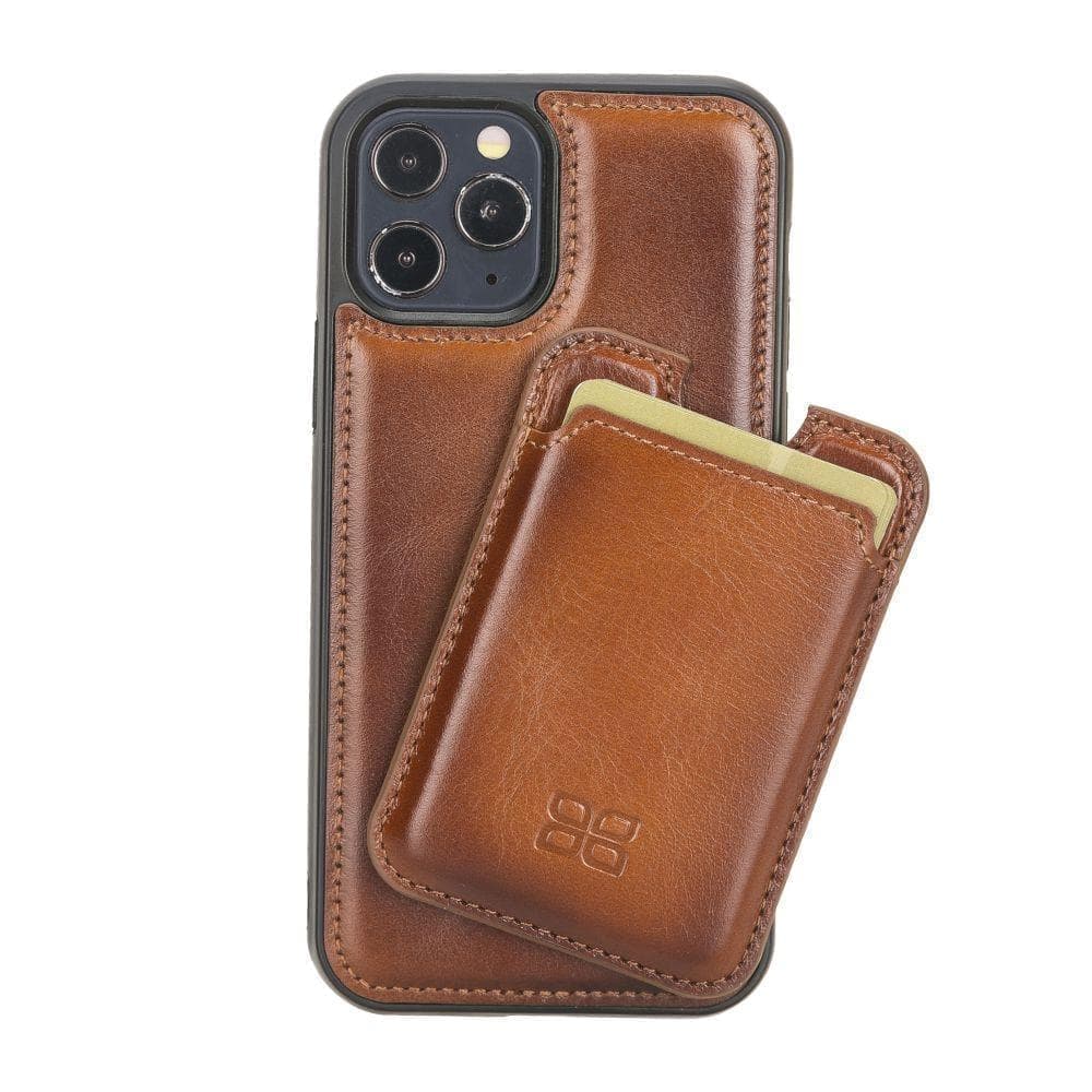 Maggy Magnetic Detachable Leather Card Holder for Back Covers Tan / Leather Bouletta B2B