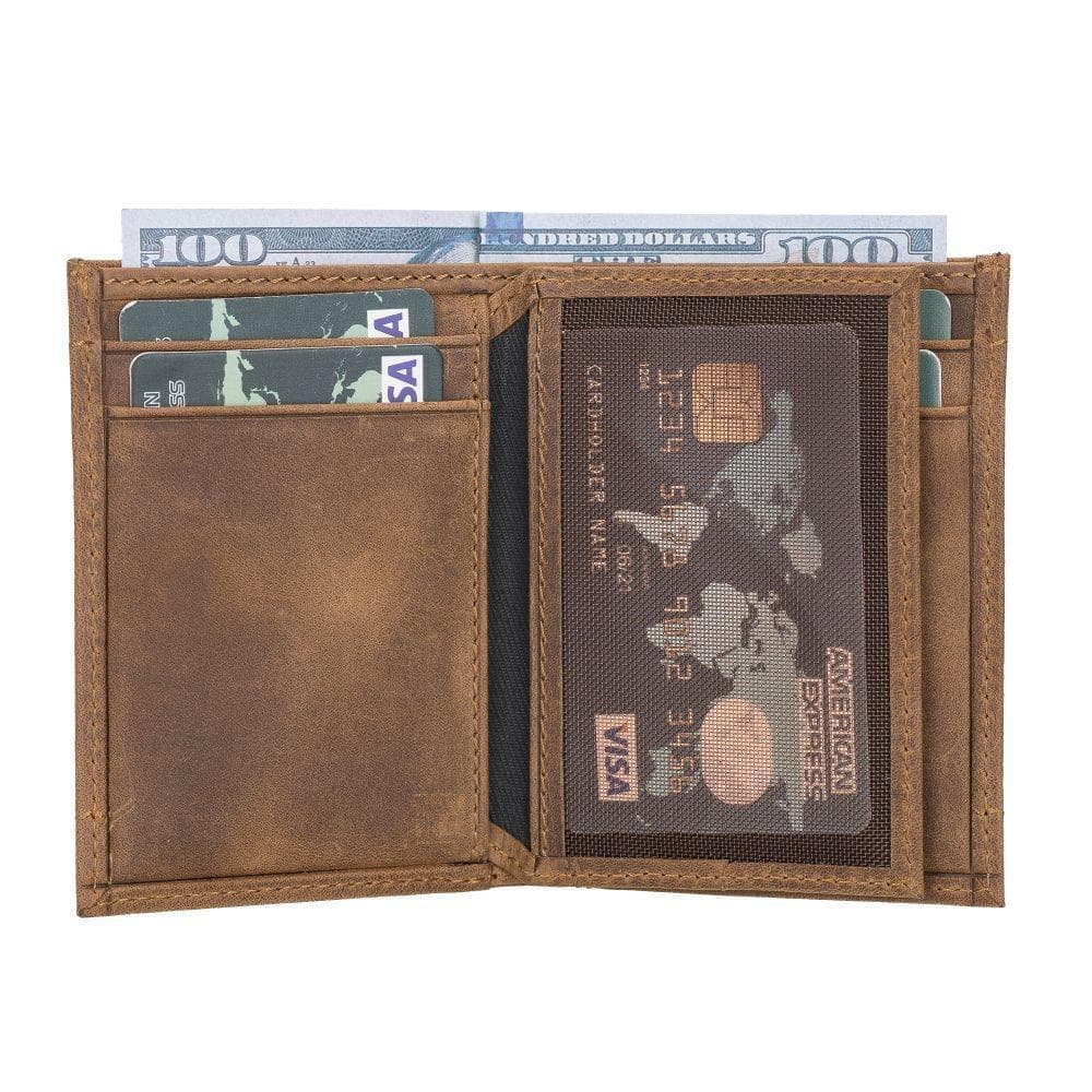 Maka Leather Card Holder Antic Brown Bouletta Shop