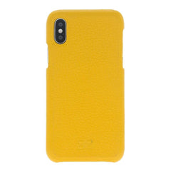 Apple iPhone X and iPhone XS Full Covered Genuine Leather Case Yellow Bouletta LTD