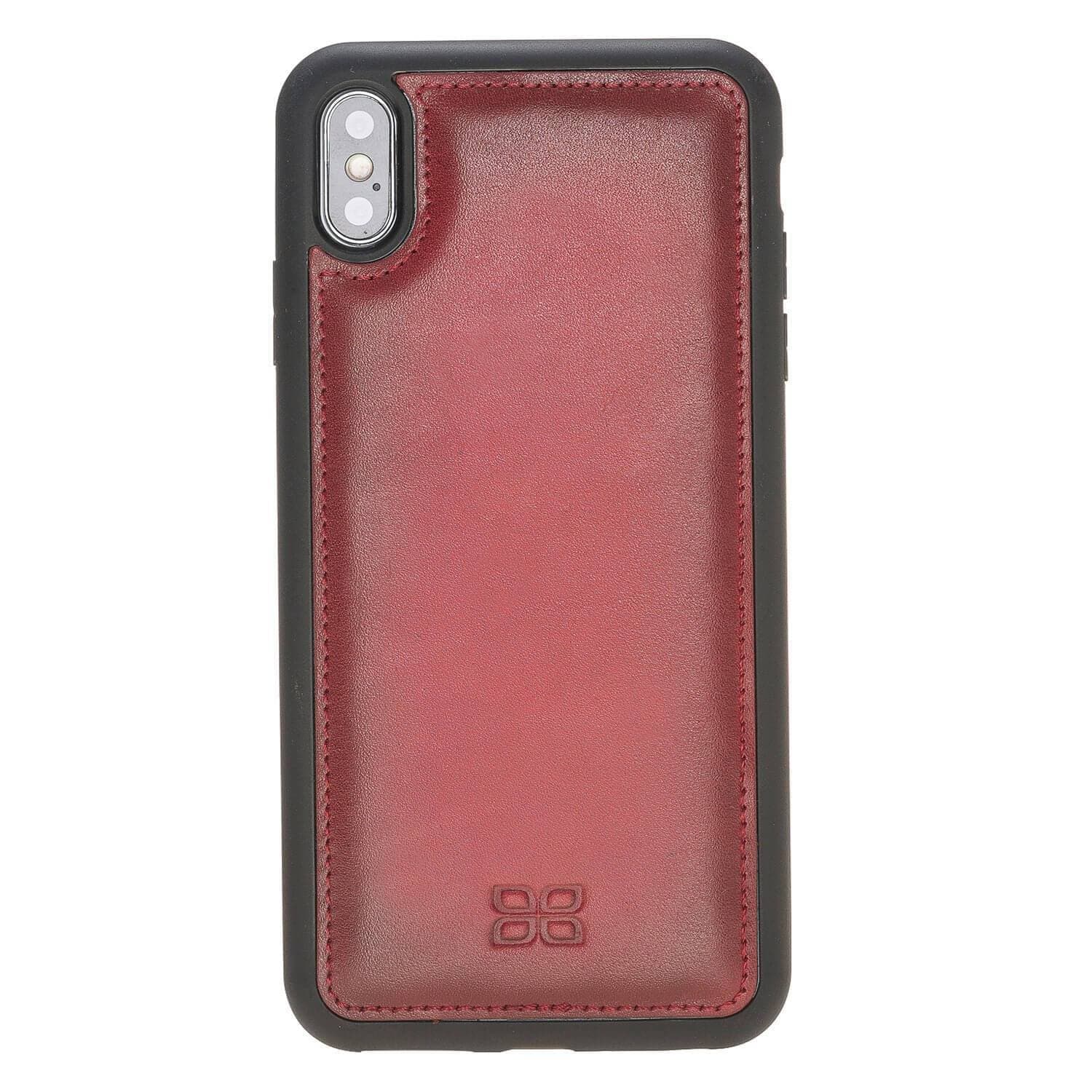 Apple iPhone X and iPhone XS Leather Case - Flexible Leather Cover Red Bouletta LTD