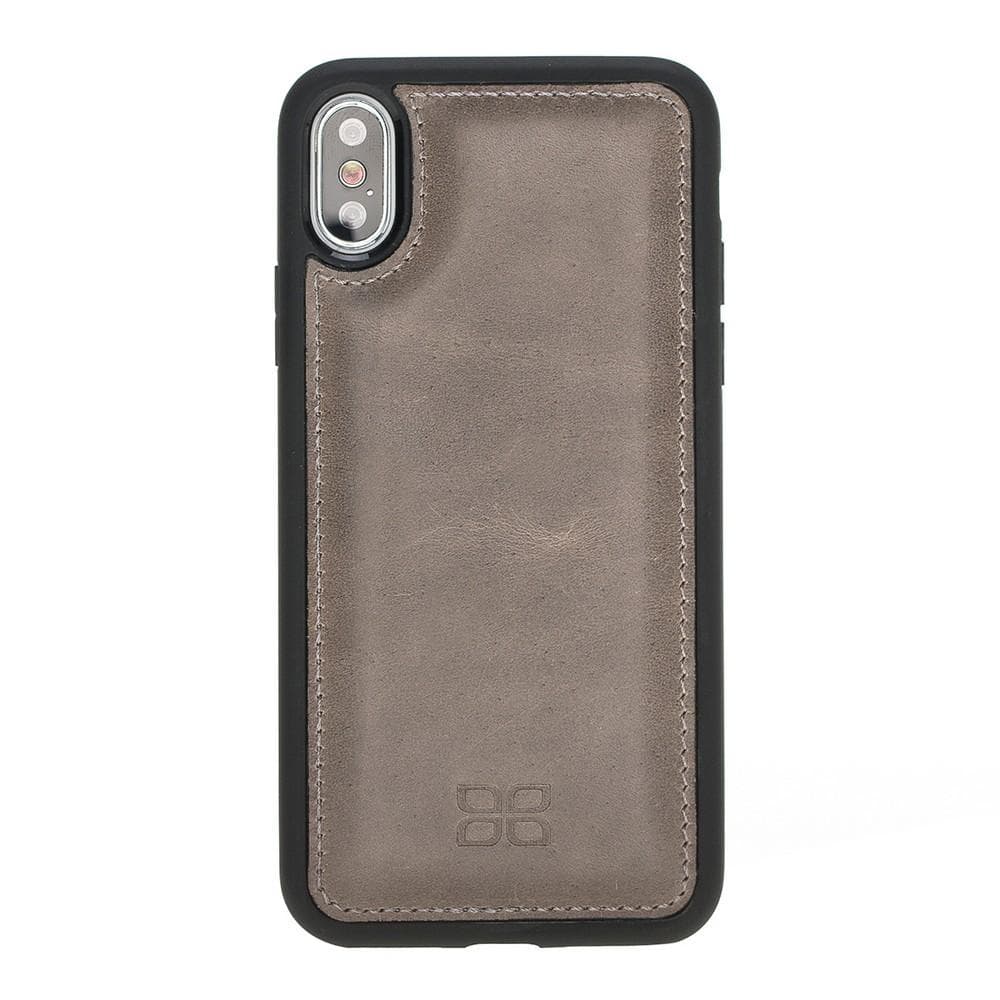 Apple iPhone X and iPhone XS Leather Case - Flexible Leather Cover Vegetal Gray Bouletta LTD