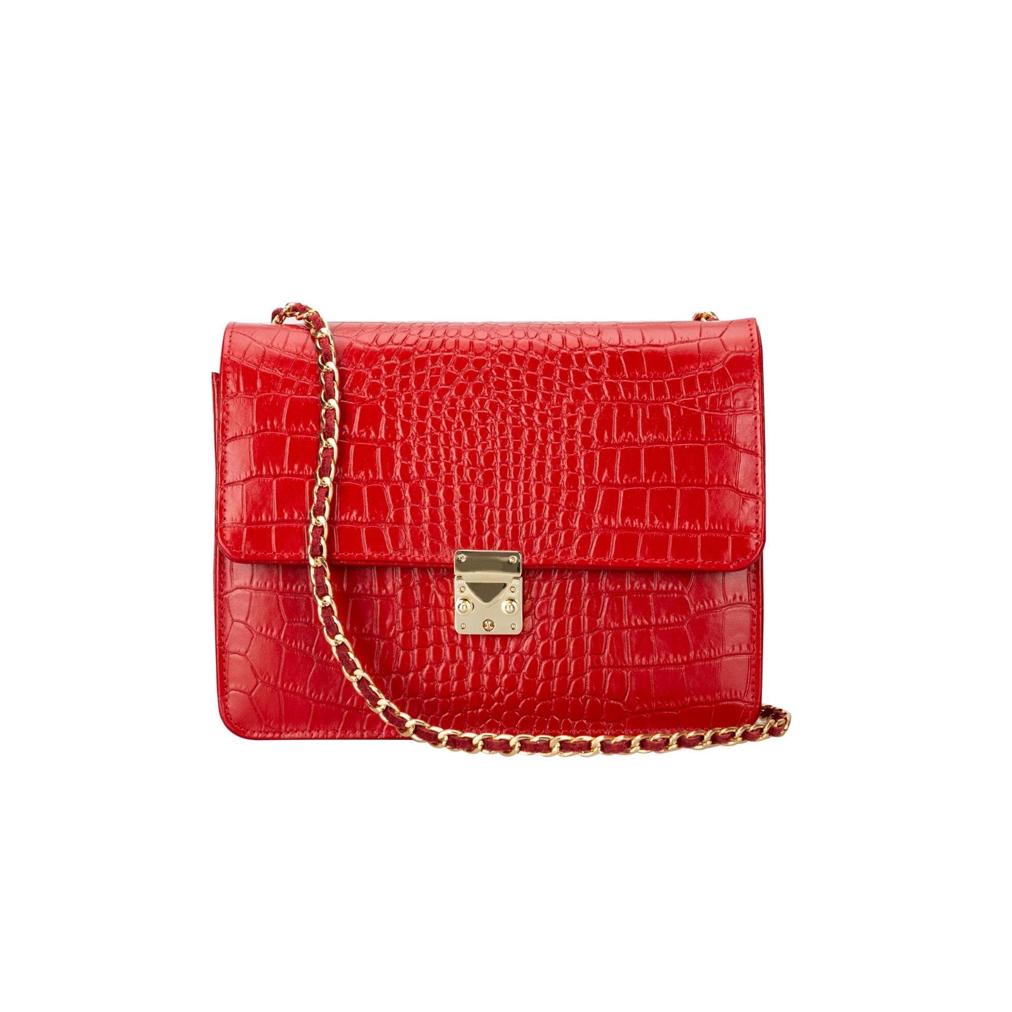 Oxi Geniune Leather Women’s Bag Red Croc Bouletta LTD