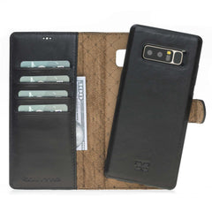 Samsung Galaxy Note 8 Leather Wallet Case Samsung Note 8 / Black Bornbor