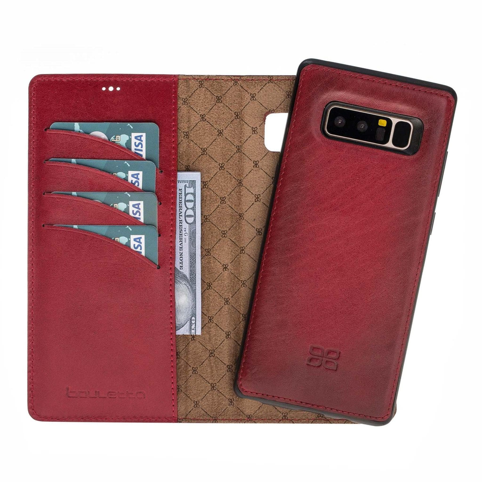 Samsung Galaxy Note 8 Leather Wallet Case Samsung Note 8 / Red Bornbor