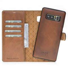 Samsung Galaxy Note 8 Leather Wallet Case Samsung Note 8 / Tan Bornbor