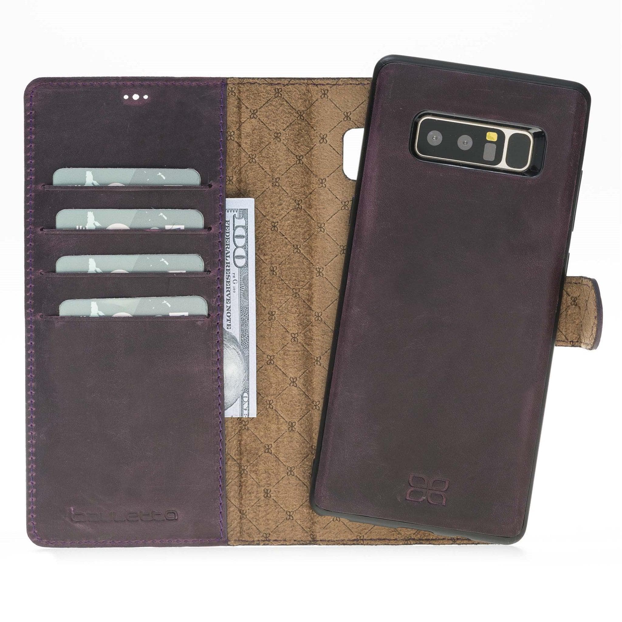 Samsung Galaxy Note 8 Leather Wallet Case Samsung Note 8 / Antic Purple Bornbor