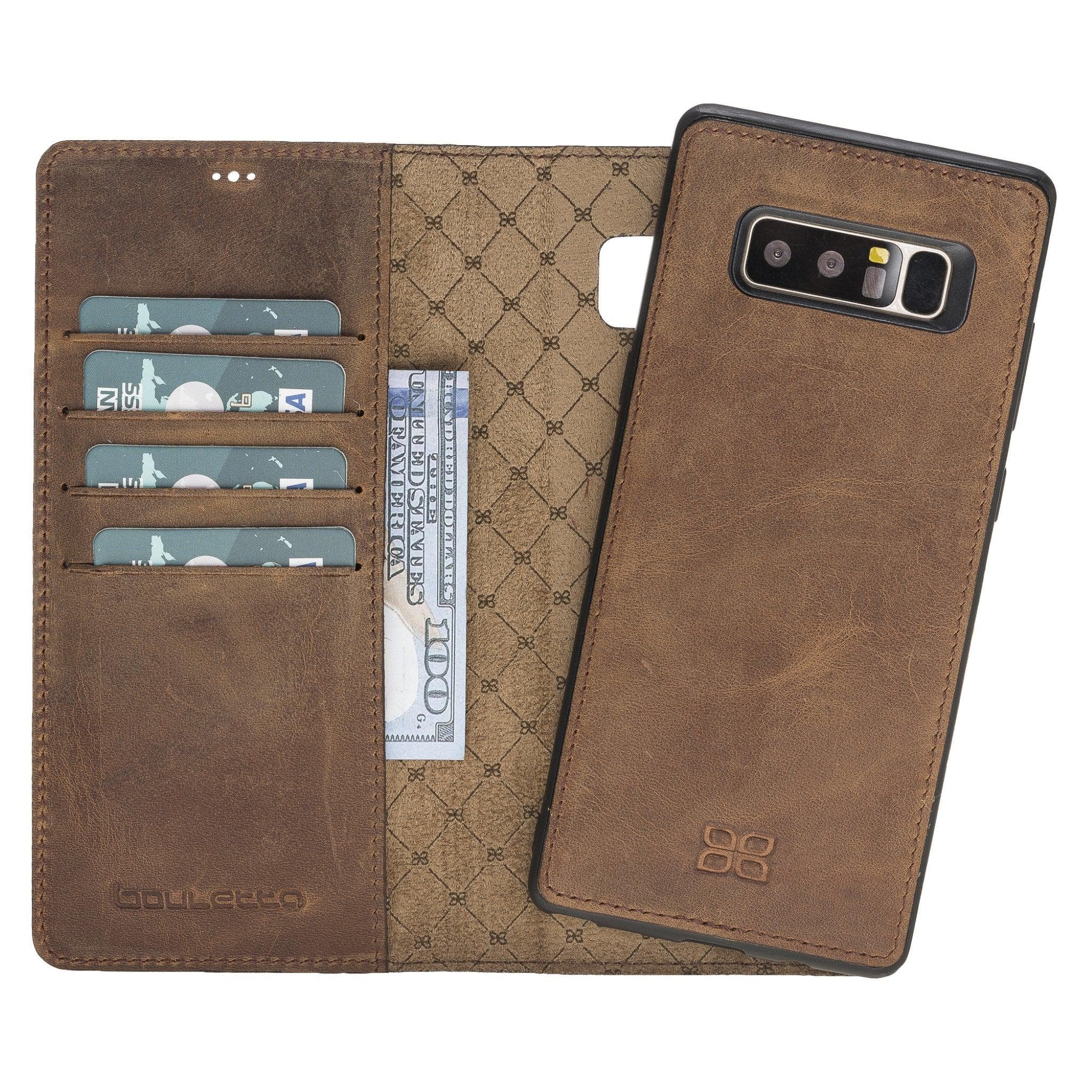 Samsung Galaxy Note 8 Leather Wallet Case Samsung Note 8 / Antic Brown Bornbor