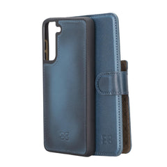 Samsung Galaxy S21 FE (Fan Edition) Detachble Leather Wallet Case Samsung S21 FE / Blue Bornbor
