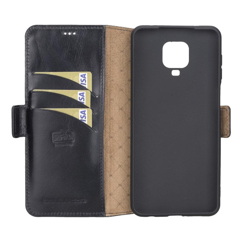 Xiaomi Note 9 Series Leather Wallet Folio Case Xiaomi Note 9 / Rustic Black Bornbor